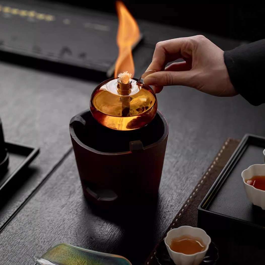 酒精炉温茶炉玻璃茶壶家用提梁壶泡茶壶中式煮茶炉小型煮茶温酒壶