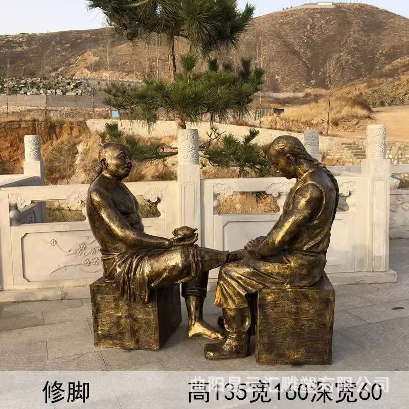 玻璃钢仿铜人物雕塑卖糖葫芦爆米花户外广场商业街民俗文化装饰品