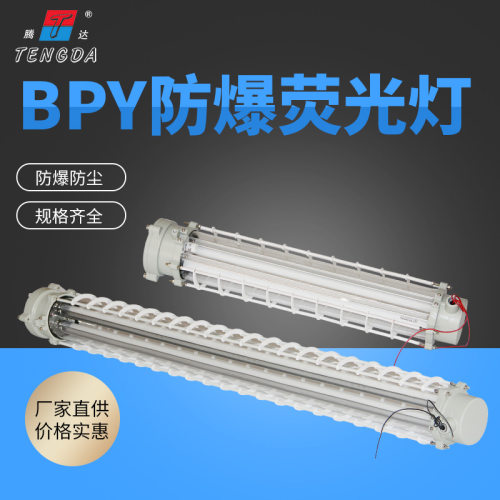隔爆型LED防爆荧光灯2*40W单双管车间照明BPY防爆日光灯18w