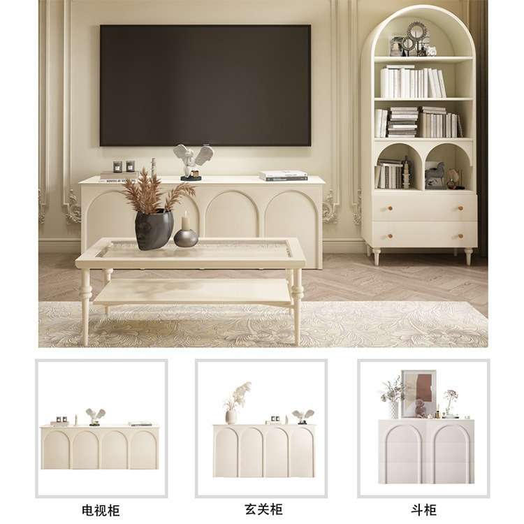 美式实木书柜卧室现代简约落地书架儿童书橱多层置物架白色组合