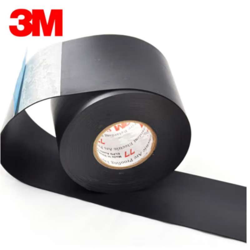 3M77# 防火抗电弧胶带汽修家装隔热阻燃黑50.8mm×6m×0.76mm单个