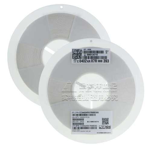 贴片电容CC0402KRX7R9BB393 0402 39nF 50V X7R ±10% 10K装
