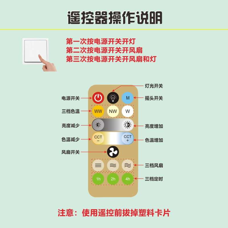 螺口大功率超亮LED省电360度旋转静音风扇灯泡遥控调光摇头吊扇灯