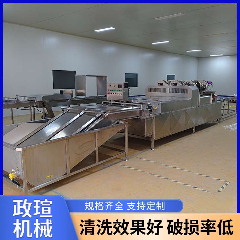 鸭蛋清洗风干消毒一体机 麻酱鸡蛋去泥 光检喷油喷码保洁蛋生产线
