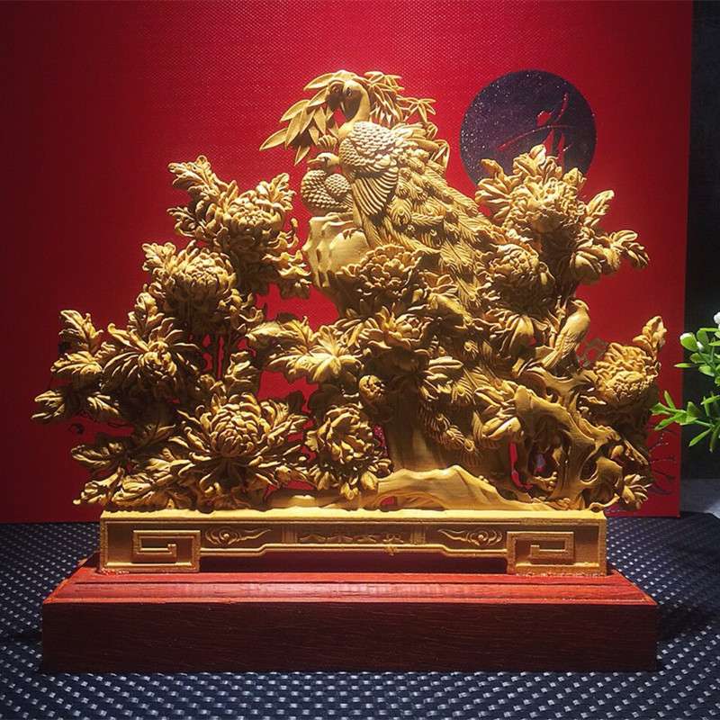 厂家直供崖柏木雕刻多款招财吉祥如意摆件木雕摆饰家居桌面装饰品