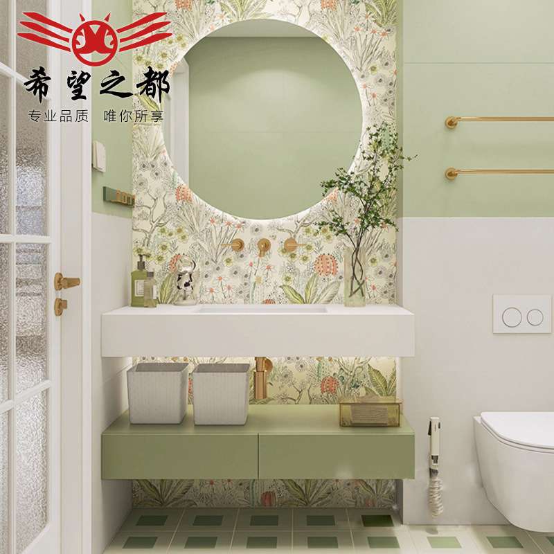 全瓷柔光法式连纹花砖400x800mm植物花片墙砖厨卫瓷砖阳台地砖