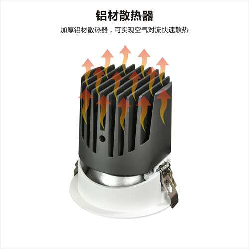 高端别墅 成品嵌入式深杯防眩射灯成品 75开孔18W套件外壳housing