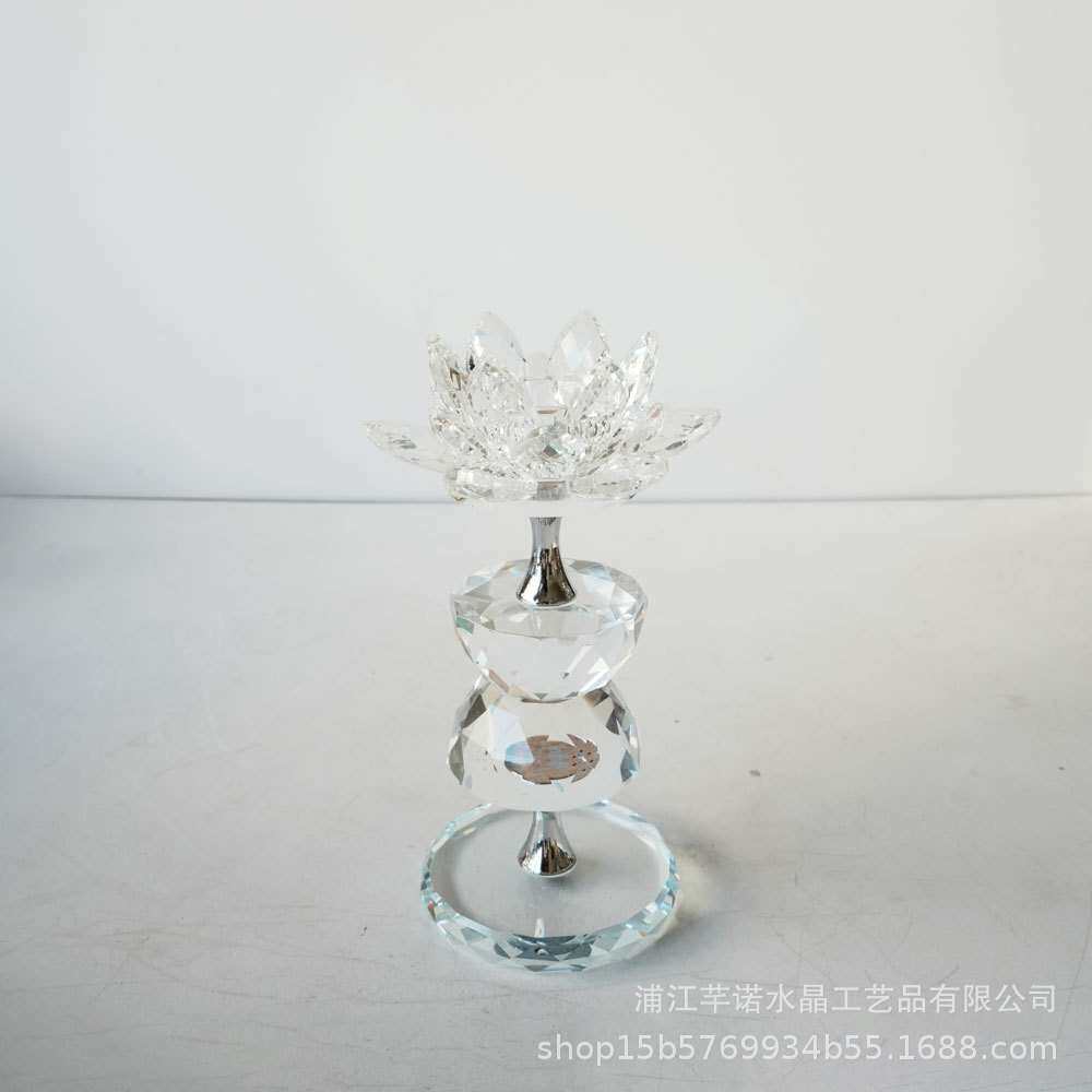 精致创意烛台酥油灯座 水晶蜡烛台摆件灯长明灯 家用厂家直销