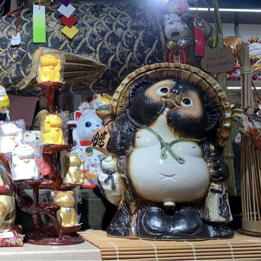进口龙虎作彩绘陶瓷猫摆件招财猫祈愿陶瓷招财猫大号摆件