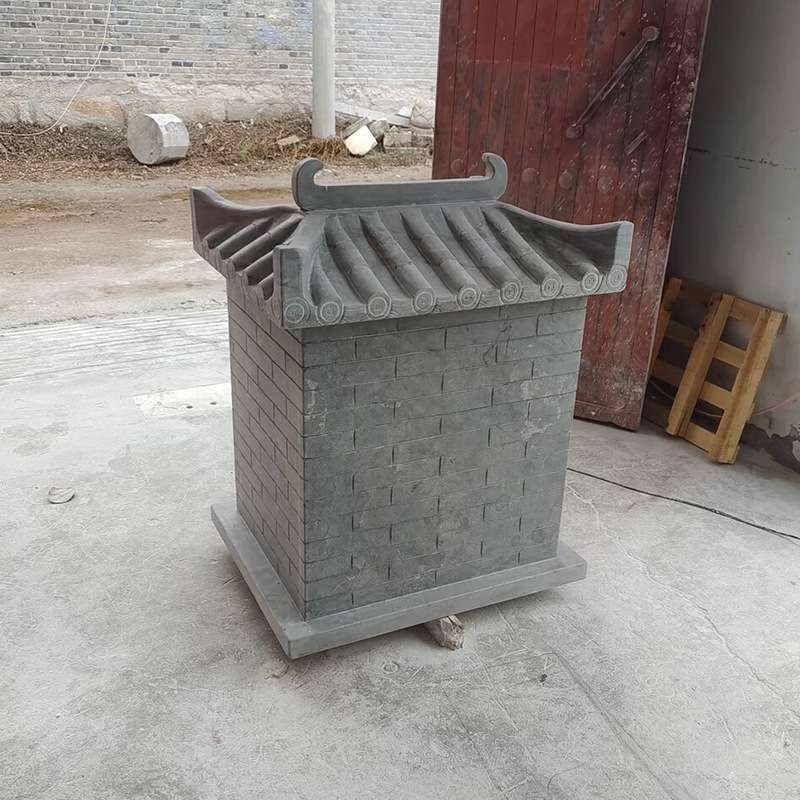 石雕土地庙青石土地公小庙家用石头神龛仙家庙城隍庙寺院供奉摆件