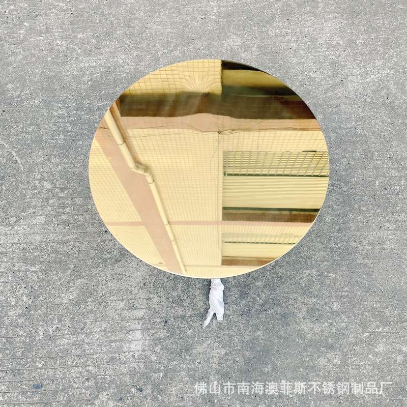 不锈钢镜面钛金展示架 小摊小商品首饰展示架 镜面圆型可折叠桌子