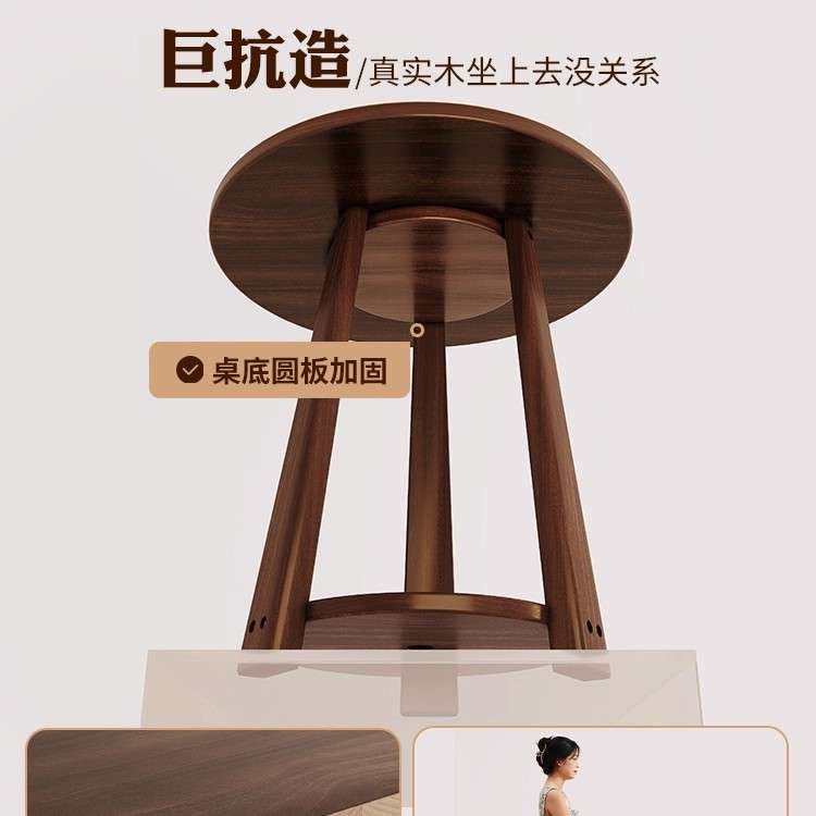 实木边几沙发边小圆桌子卧室床头桌家用客厅小茶桌阳台简易咖啡桌