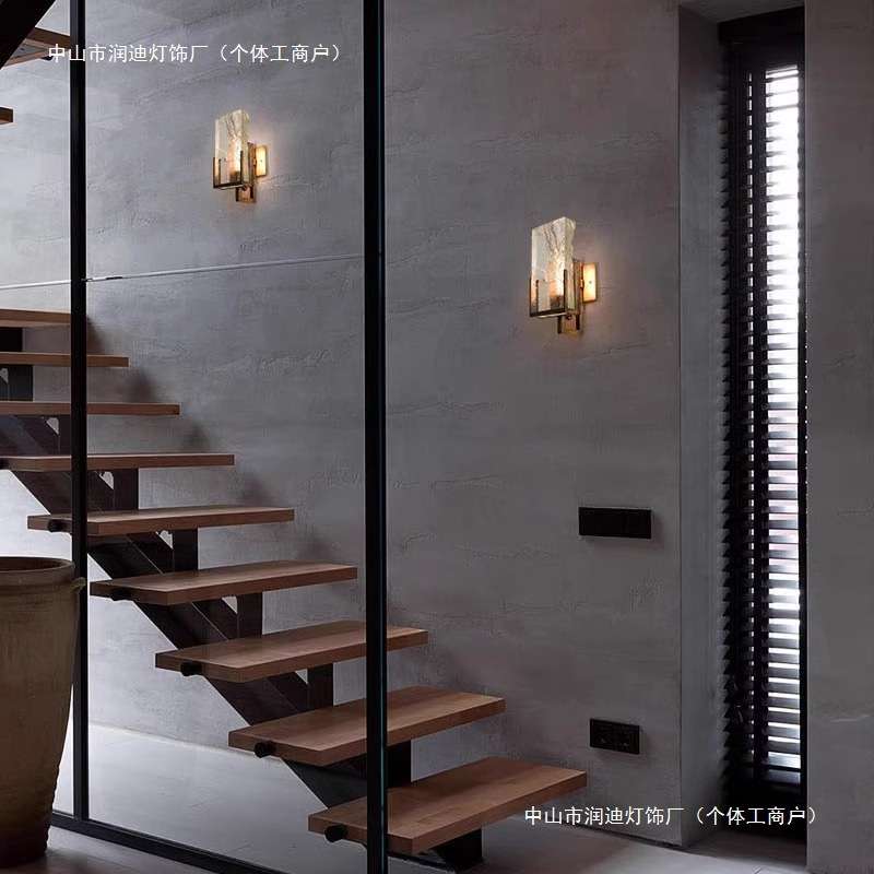 后现代轻奢水晶壁灯冰块简约楼梯过道灯卫生间客厅卧室床头灯