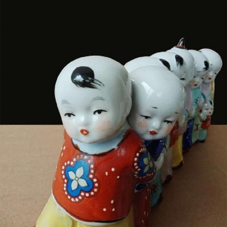 陶瓷人物雕塑工艺品创意家居饰品新中式客厅复古装饰品摆件