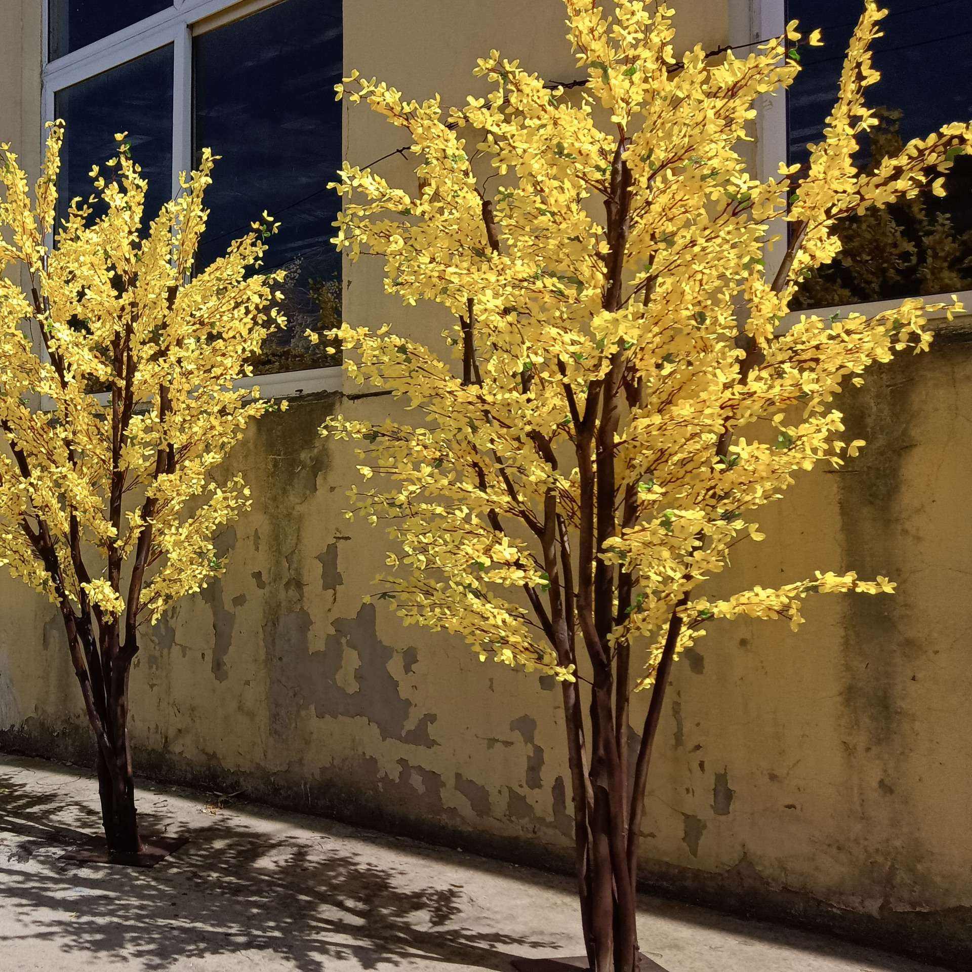 仿真迎春花树假树酒店商场装饰落地摆件室内造景装饰树场地布置花