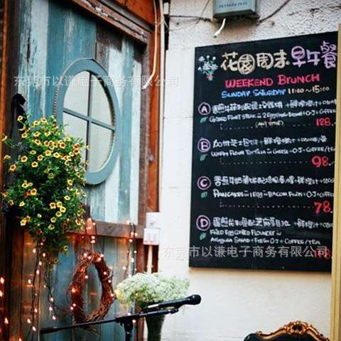 无框双面挂式小黑板广告牌餐饮奶茶店铺用装饰手写菜单展示牌