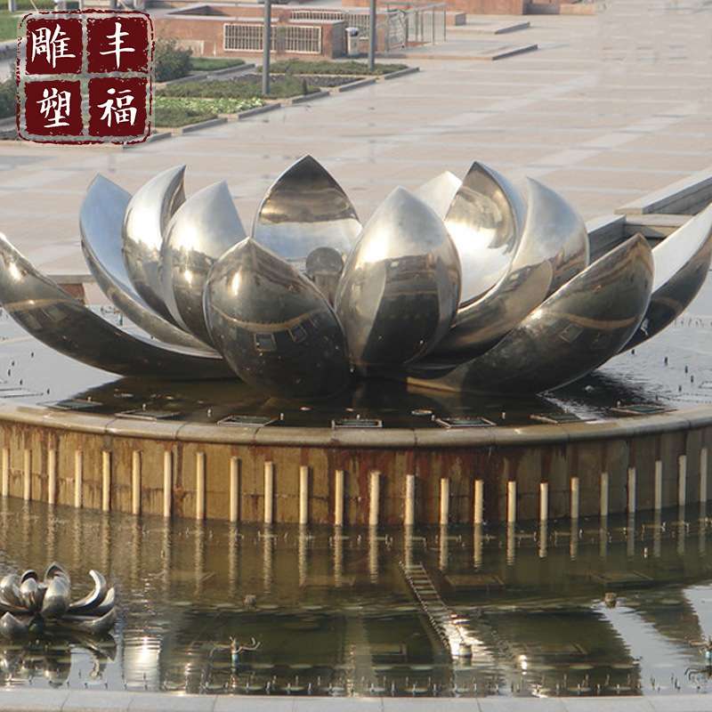 不锈钢莲花雕塑厂家户外公园美陈景观抽象镂空不锈钢荷花莲花雕塑