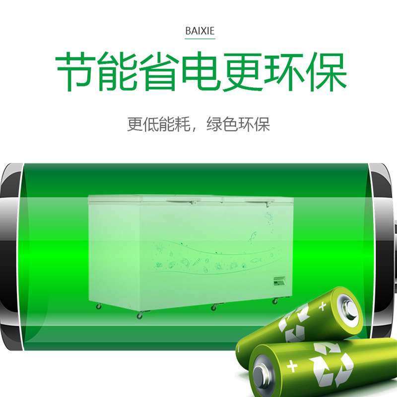 白雪冰箱商用冷柜BD/C-606FD家用小型卧式冰柜超市顶开门冷藏柜
