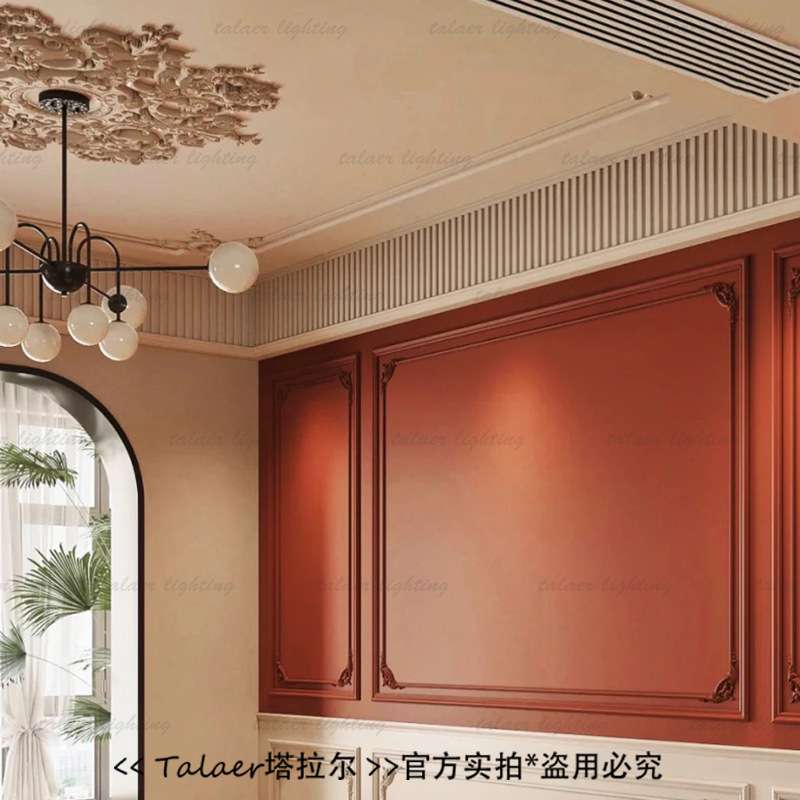轻法式复古客厅吊灯 后现代简约设计师高级电影胶片感艺术黑色灯
