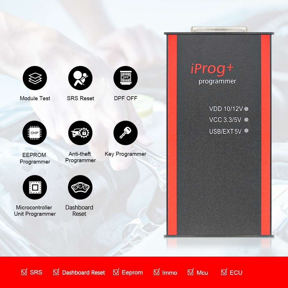 跨境 Iprog+Pro Programmer 汽车ECU编程 带7个座子诊断仪