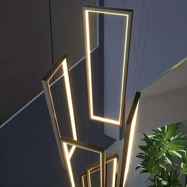 楼梯吊灯现代简约别墅复式楼中空loft旋转楼梯间极简超长 哈 搜标