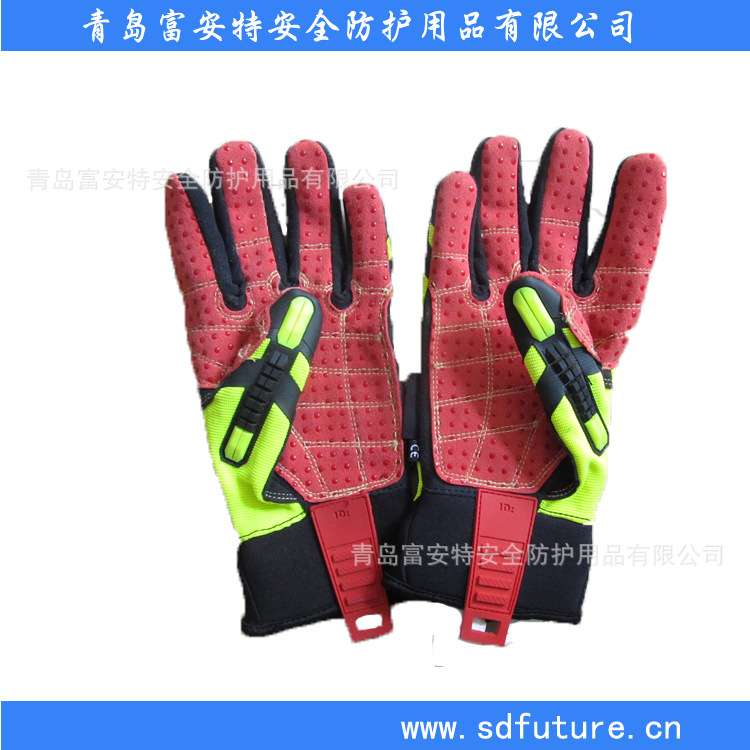 机械减震手套户外防滑防撞劳保防震石油采矿专用劳保手套厂家