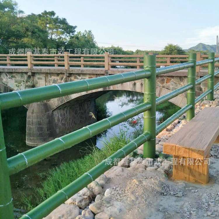 围栏水泥仿竹栏杆风景园林景区河道护栏市政道路安全防护