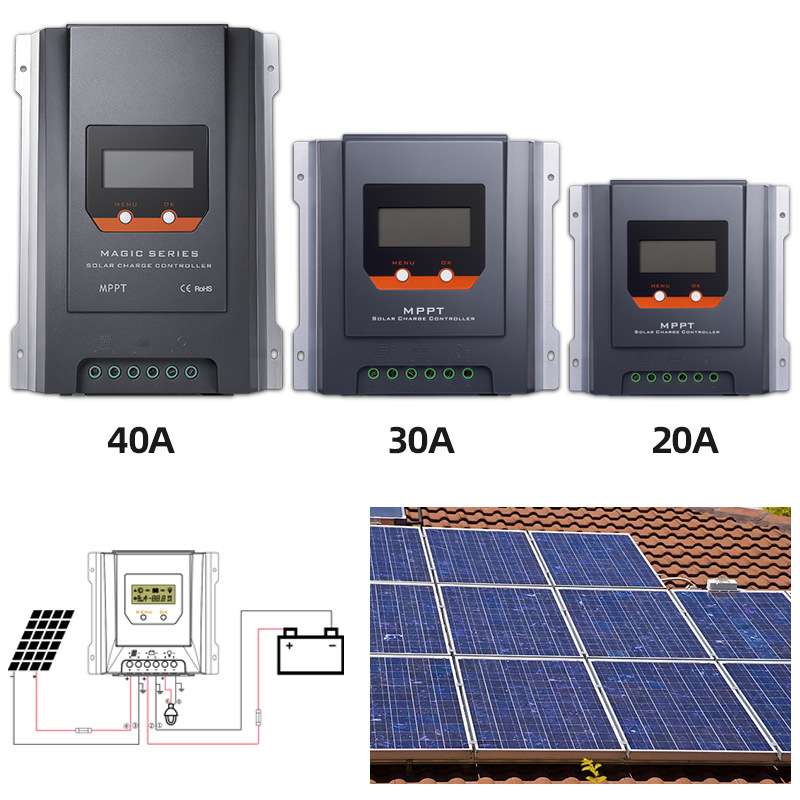 跨境直供30AMPPT12/24V带温度补偿多重保护太阳能控制器移动机房