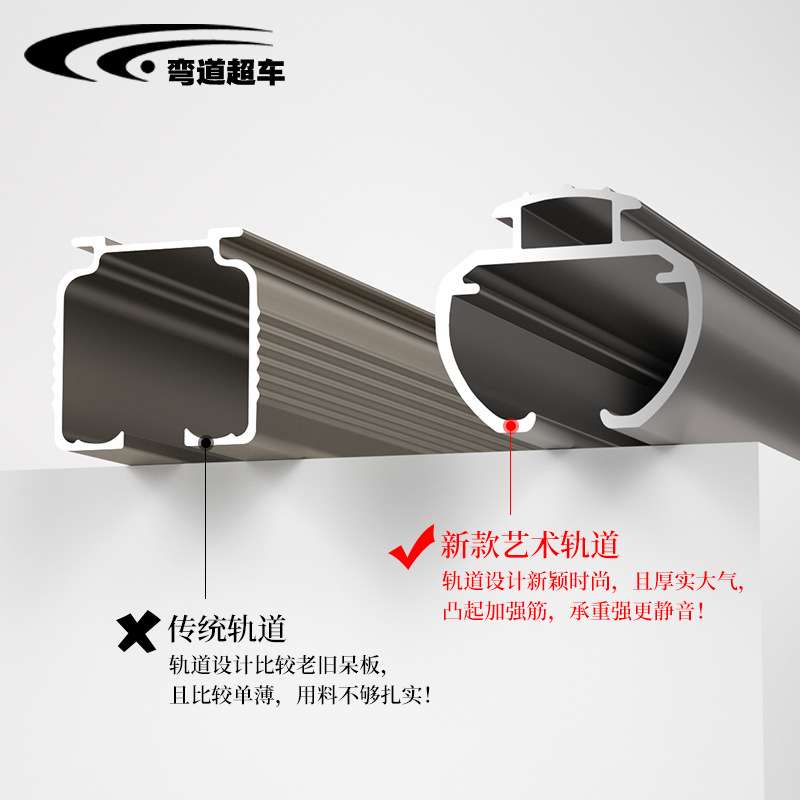 新款艺术轨道铝合金下拉轨道罗马杆轨道窗帘导轨轨道窗帘杆