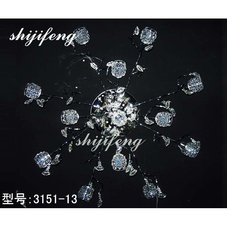 ceiling lamp枝型田园咖啡厅服装店灯餐厅客厅卧室铁艺水晶吸顶灯