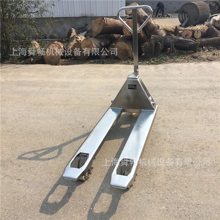 供应防潮型手推搬运车 2吨托盘叉车不锈钢地牛 液压堆高搬运机