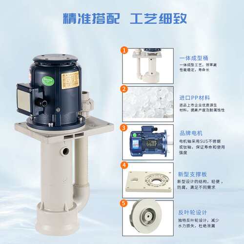 耐酸碱槽内立式化工泵JKP-X-40SK-15VP-4一体成型耐酸防腐泵