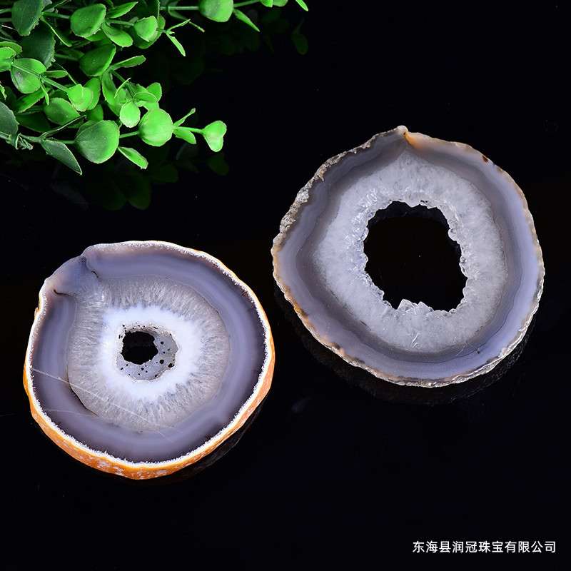跨境热销天然玛瑙片 玛瑙风景片 玛瑙片杯垫 原石抛光玛瑙片摆件