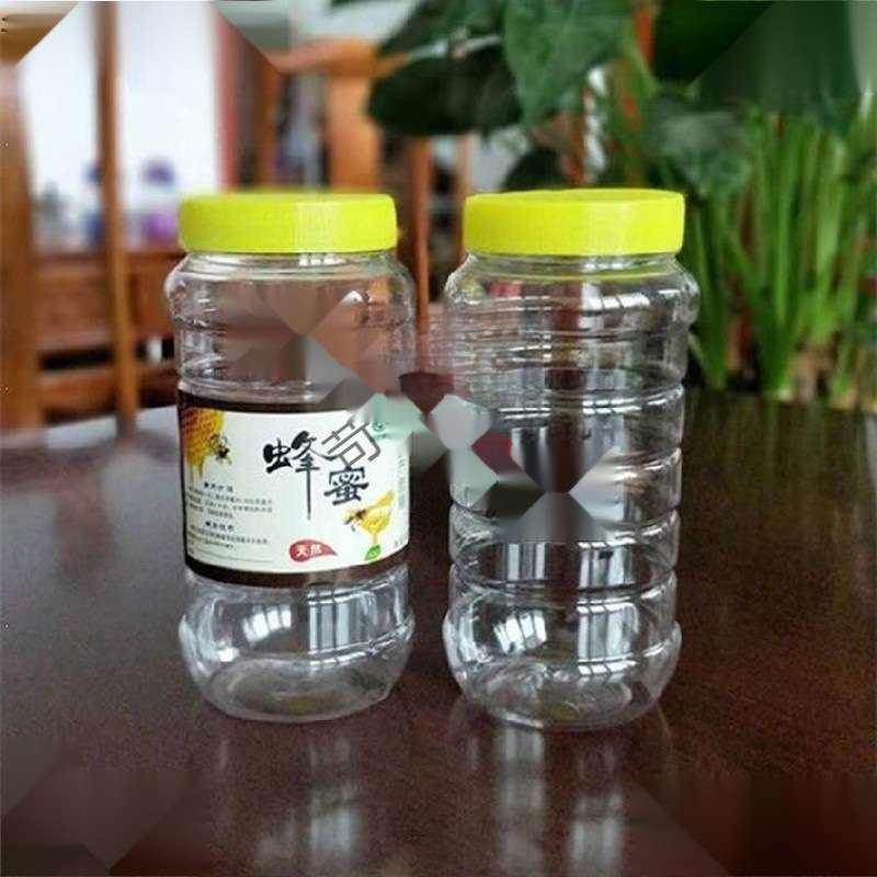 二斤蜂蜜瓶蜜蜂瓶塑料专用瓶1加厚两装一公斤一瓶子带内盖密封罐