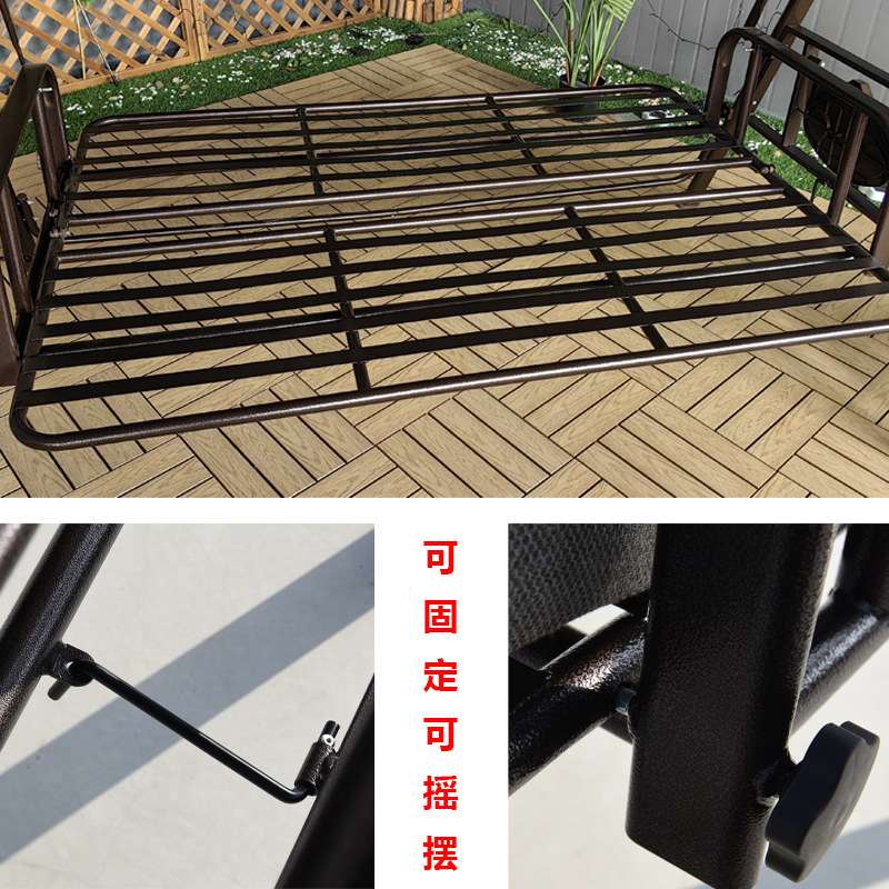 厂家直供户外秋千吊床吊椅庭院花园露天阳台休闲三人躺床摇摆椅子