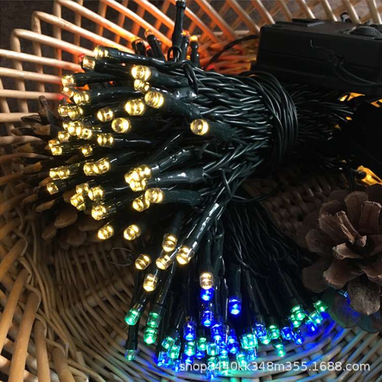 厂家 led太阳能灯串户外防水圣诞节日装饰电池盒庭院彩灯灯串
