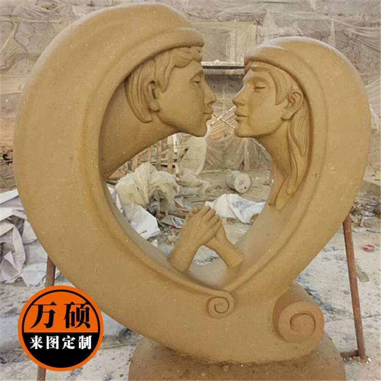 玻璃钢红色心形雕塑 爱心抽象爱情主题雕塑 装修婚礼餐厅装饰摆件