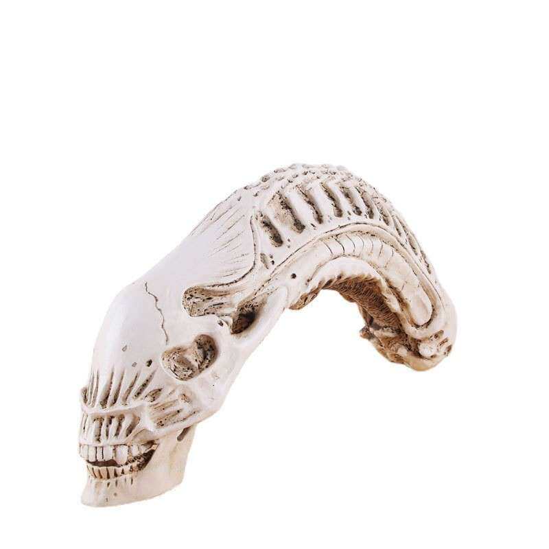 铁血异形头骨模型科幻电影骷髅头摆件树脂骷颅头万圣节 头骨