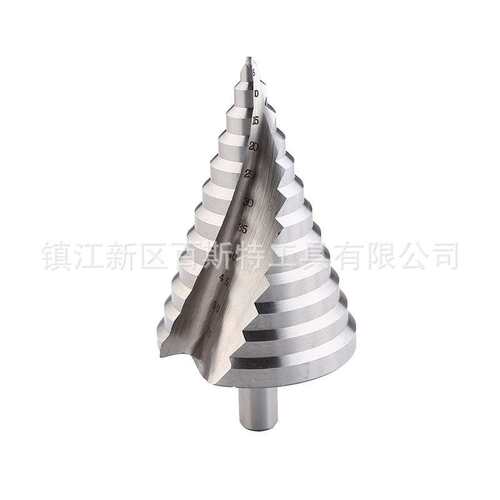 三角柄宝塔钻6-60mm 开孔器螺旋槽阶梯钻 白钻多功能打孔扩孔钻头