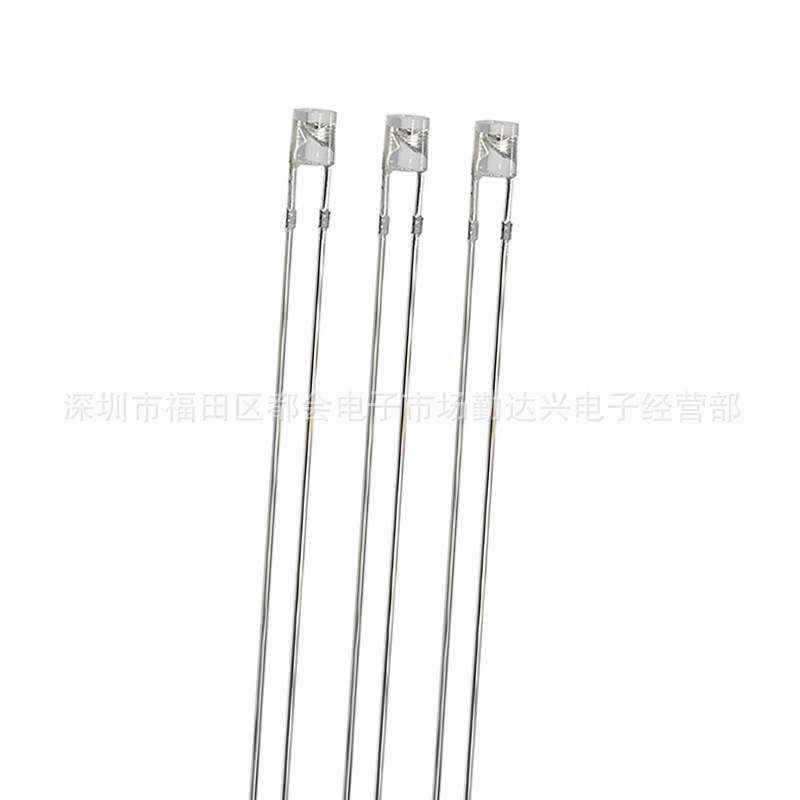 f3平头白发蓝3mm无边蓝色指示灯蓝光高亮长脚led灯珠发光二级管