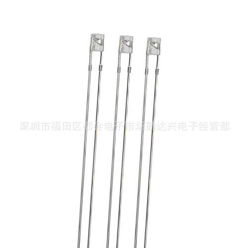 f3平头白发蓝3mm无边蓝色指示灯蓝光高亮长脚led灯珠发光二级管