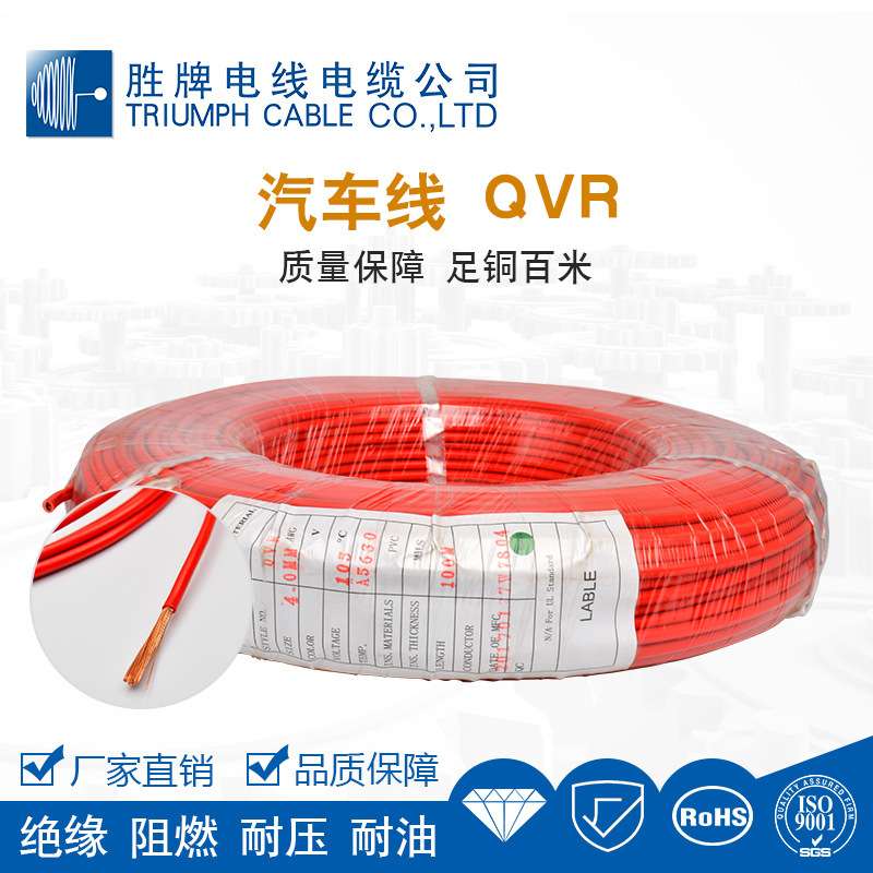 QVR-105度 10平方CE认证汽车电子线 SGS认证 厂家直销