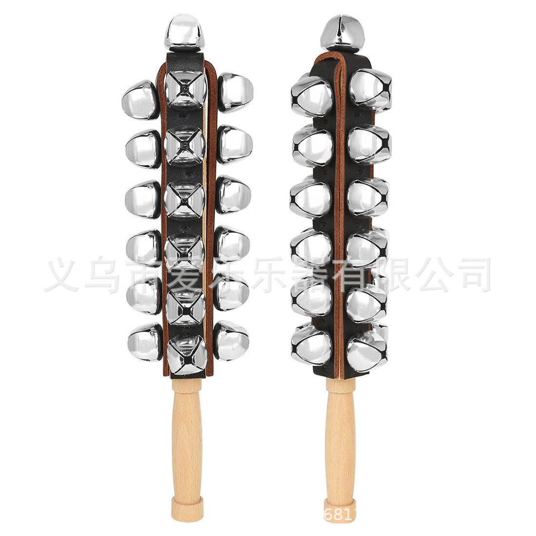乐团打击乐器25音棒铃一对装榉木手柄串铃专业手摇铃棒25铃雪橇铃