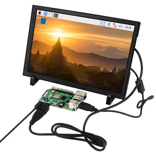 树莓派4B高清10.1寸显示器免驱HDMI IPS电容触摸屏背光调节PC副屏