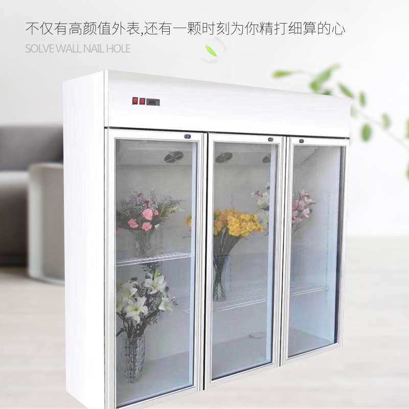 鲜花玻璃保鲜展示柜蛋糕蔬果冷藏双三四门冰箱花店专用风冷除无霜