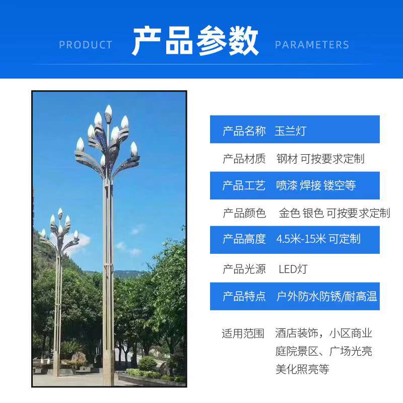 户外大型玉兰灯组合灯景观灯8米12米led中华灯市政照明灯异形灯