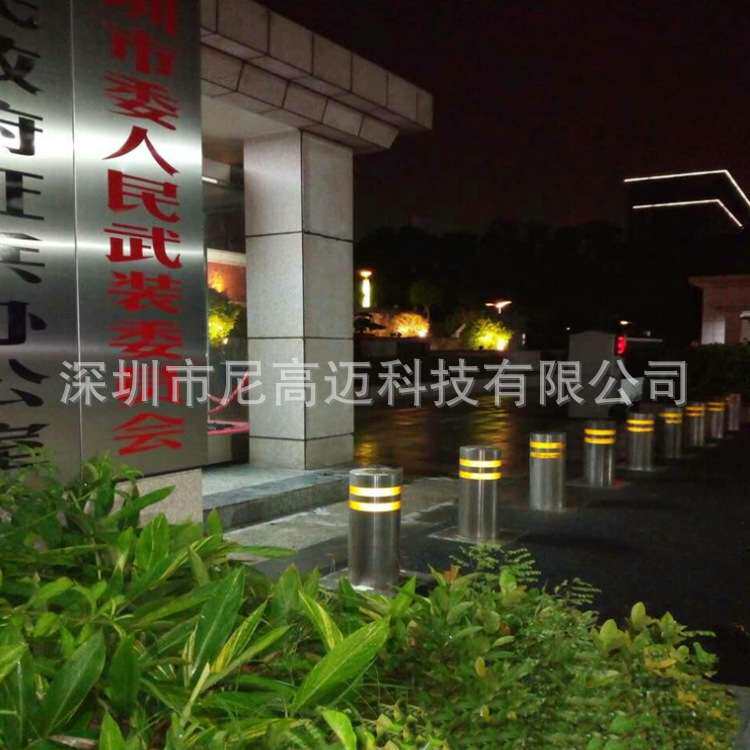 不锈钢车挡路障219直径全自动升降柱防撞埋地申缩挡桩杆厂家直供