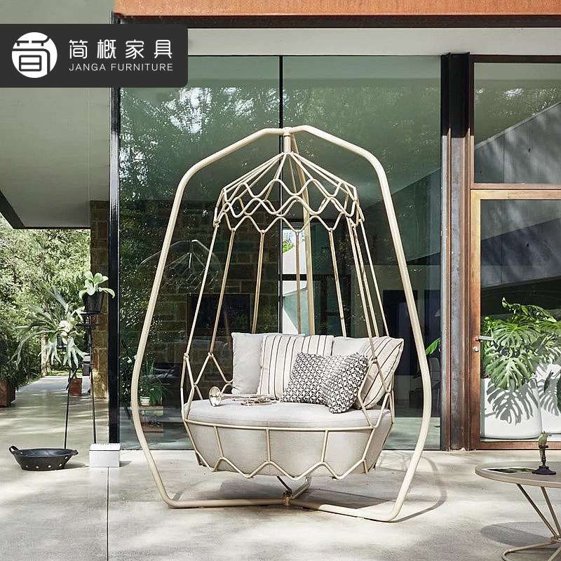 休闲别墅露台秋千吊篮户外花园庭院悬挂藤编摇篮椅酒店民宿沙发椅