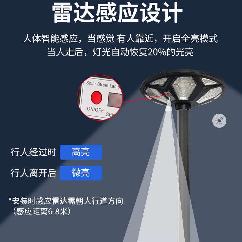 跨境热销太阳能庭院灯UFO飞碟灯小区公园道路灯Solar GardenLight