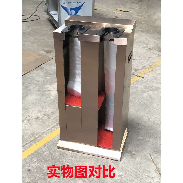 供应不锈钢镀玫瑰金双头伞袋机超市雨伞伞架置物架动雨伞套袋机